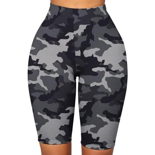 New Sexy Camouflage Prints Women Shorts Elastic Slim Fitness Sport Gym Workout Push Up Knee-Length Leggings Yoga Pants