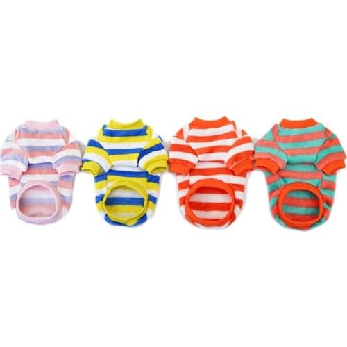 Dog Clothes Winter Flannel Warm Soft Striped Pet Shirt Clothes Winter Small Medium Dog Chihuahua Bulldog Clothing Dog Costume