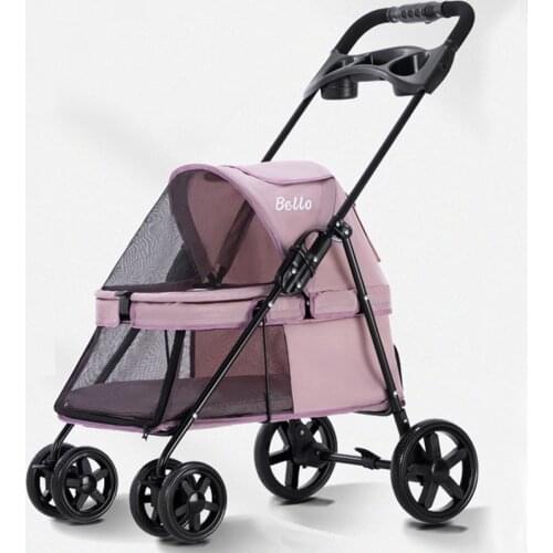 Authentic Pet Stroller Carrier 4 wheels for Little Dog and Cats Super Light and Breathable Oxford Pet Strollers Bearing 15KG