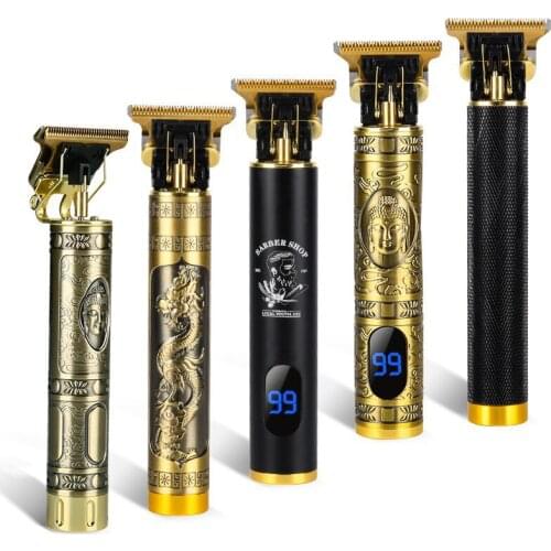 Hairdresser LCD display hair salon engraving electric pusher retro oil head electric pusher set