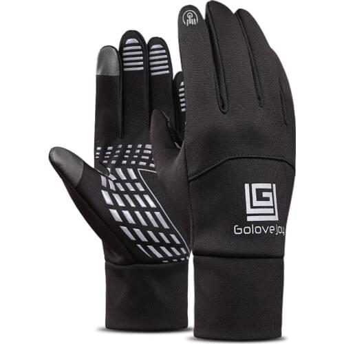 Gloves For Touch Screen Thickened Fleece Lined Windproof Anti-skid Thermal Leather Gloves For Cycling Skiing Or Ridind