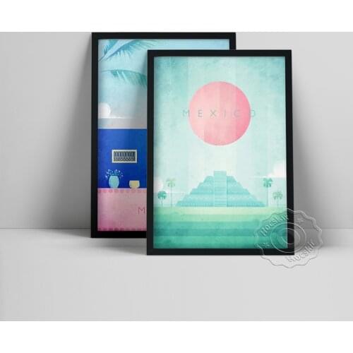 World Travel Poster, Morcco Mexico Landscape Prints, Minimalist Journey Scenery Wall Art, Landmark Still Life Decor, Tour Gift
