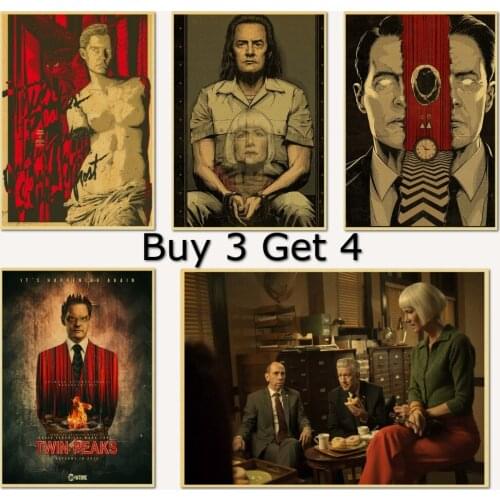 Movie Twin Peaks Retro Posters Home Decor Kraft Paper Clear Picture Print Painting Wall Stickers