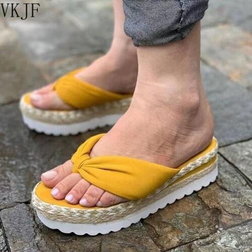 Summer Fashion Womens Wedges Sandals Casual Beach Slippers Female Comfortable Platform Peep Toe Shoes 2021 New Flip-flops