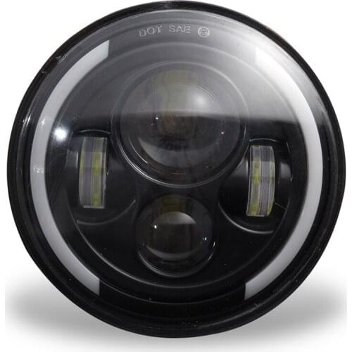 DHBH-7 Inch LED Headlights Halo Angle Eye DRL Turn Signal Light for Jeep Wrangler JK TJ CJ LJ