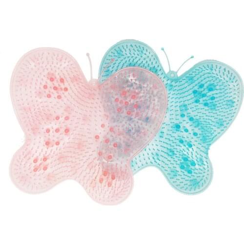 Butterfly shape Thermo-Plastic-Rubber material bath mat Feet Pad bathing back massage mat wash Back bathroom suction cup mat