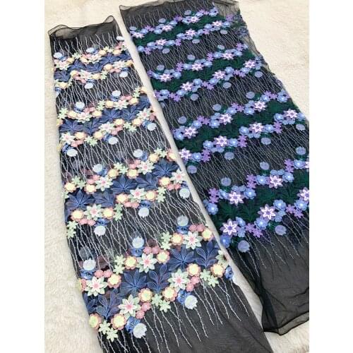 Three-Dimensional Mesh Embroidery Nigerian Lace Fabric 2021 High Quality Lace Water Soluble Fashion Soft Lace Fabric 5 Yards