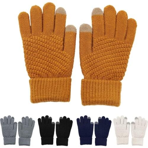 Unisex Winter Gloves Women Men Warm Knitted Gloves Touch Screen Gloves Windproof Full Finger Gloves Wrist Mittens handschoenen