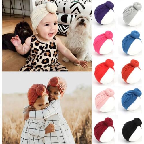 11 Colors Kid Girl Baby Girl Hats Cotton Solid Soft Broad Headband Toddler Solid Turban Solid Hair Band Accessories