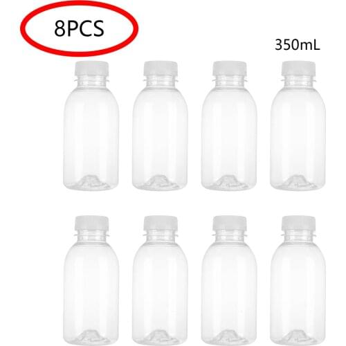 300/350/400ml Transparent Transparent Water Bottle Plastic Empty Soft Drink Containers Beverage Bottles with Lids