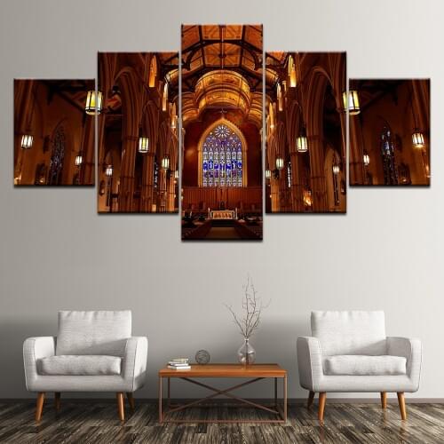 St. Michaels Cathedral Basilica - Toronto 5 Pieces Wall Art Painting Modular Wallpapers Poster Print for living room Home Decor