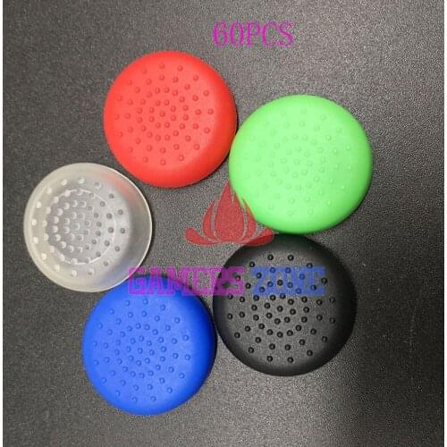 60PCS Black Red Blue Clear TPU Thumb Stick Grip Cover Caps For Sony PS4 Analog Controller