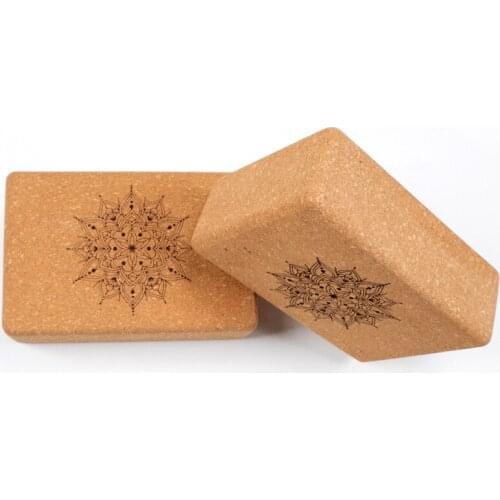 Yoga Block Cork Sport Home Gym Exercise Wood Yoga Brick Soft High Density Block for Indoor Sport Exercise Workout Fitness