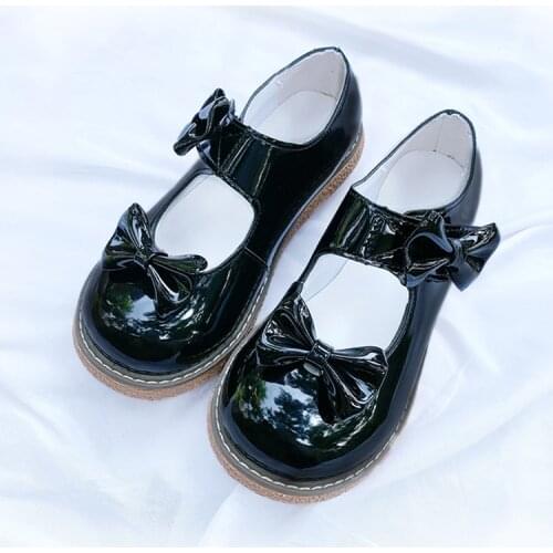 Black Basic Jk Lolita Shoes Hand-made Spring/autumn Pu Lolita Shoes Student Uniform Kawaii Goth Dress Shoe Women Female Anime