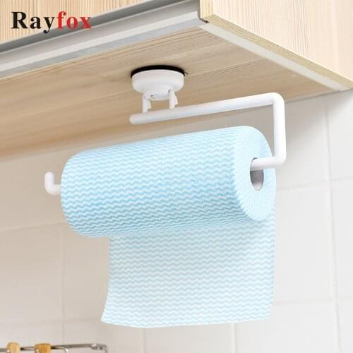Kitchen Accessories Tools Storage Holders Racks New Suction Cup Bathroom Towel Shelf Wall Hanging Roll Paper Rack Organizer