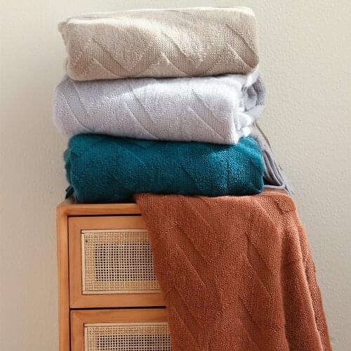 Home sofa blanket knit blanket office travel nap blanket shawl blanket jacquard blanket diy blanket take towel