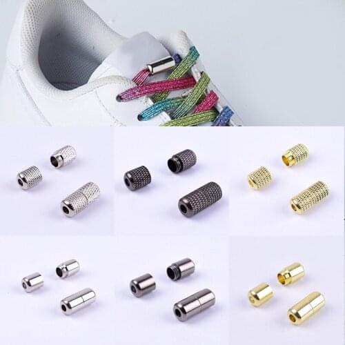 Elastic Shoe Laces Lock Semicircle Shoe Laces For Kids and Adult Sneakers Shoelace Quick Lazy Metal Quick Tieless End Clips