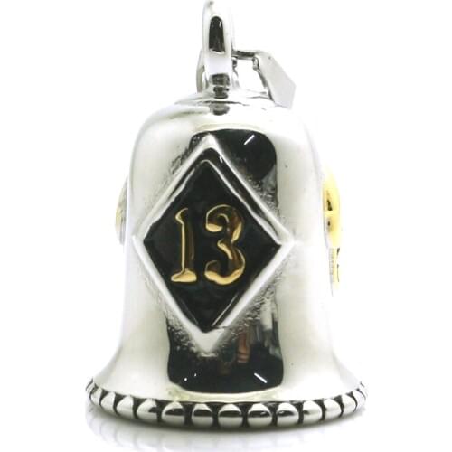 316L Stainless Steel Biker 13 Skull Bell Pendant