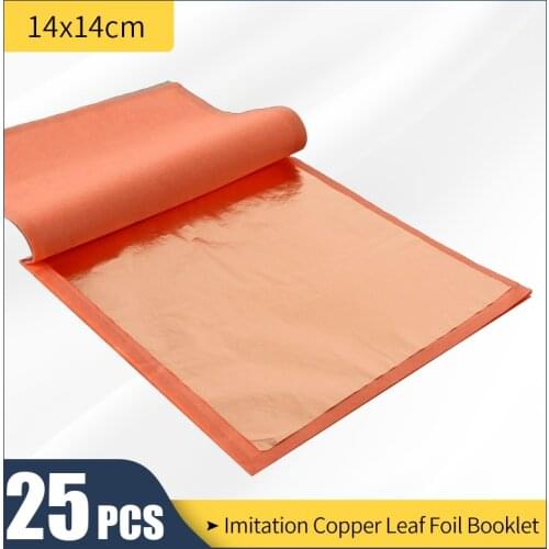 14cm Imitation Gold Leaf #0 Copper Foil Sheet,to Decoration Photo Frame Walls Crafts Furniture 25 sh