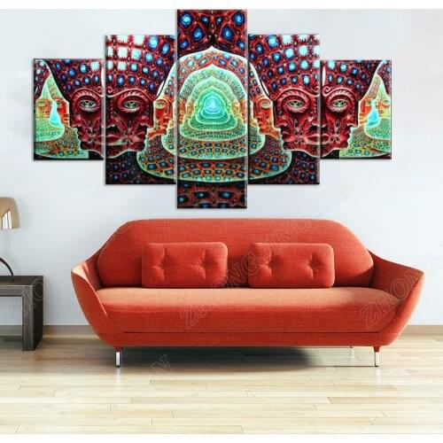 Living Room HD Printed Modular Canvas Poster 5 Panel Tool Alex Grey Graphical Framework Wall Art Painting Home Decor Pictures
