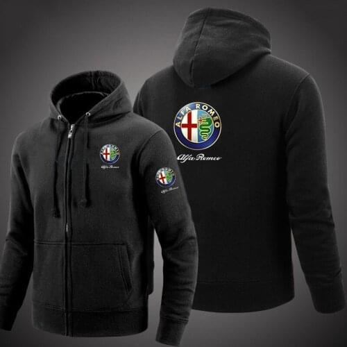 2021 autumn custom Zipper Hoodies Alfa romeo logo Printed Comfortable Hoodie Fleece Long Sleeve Mans zipper Jacket Sweatshirt