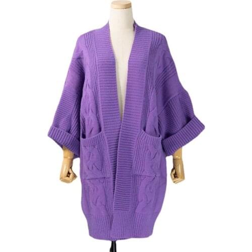 2021 Autumn Nice Quality Casual Loose Long Knitted Cardigan Sweater for Woman