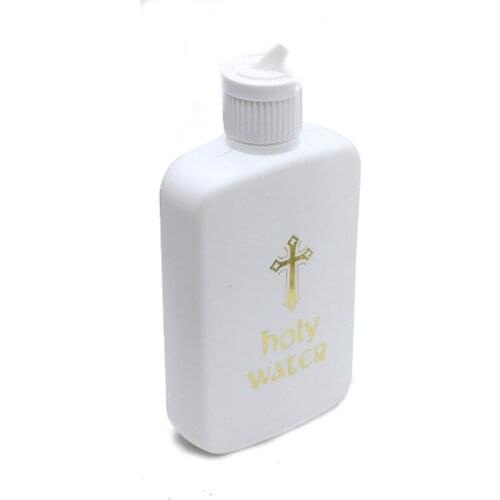 100ml Easter Plastic Water Bottle With Gold Blocking Logo Holy Water Gold Cross Catholic Christian Holy Water Bottle