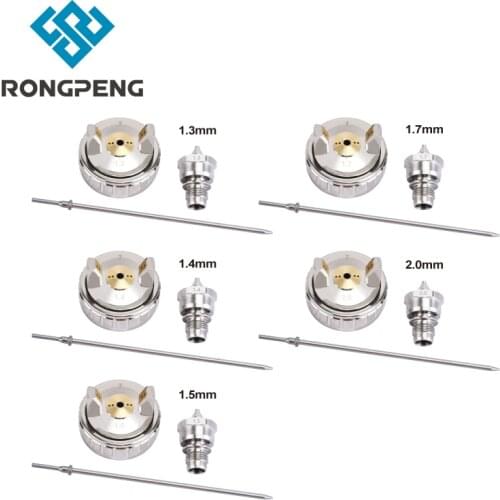 RONGPENG 1.3mm 1.4mm 1.5mm 1.7mm 2.0mm Spray Gun Nozzle Kit Needle Air Cap Set For R500 Airbrush