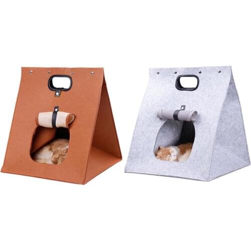 Foldable Pet Cat Bed House Cat House Indoor Winter Warm Plush Soft Cave Cat Kitten Kennel Outing Breathable House Pet Supplies