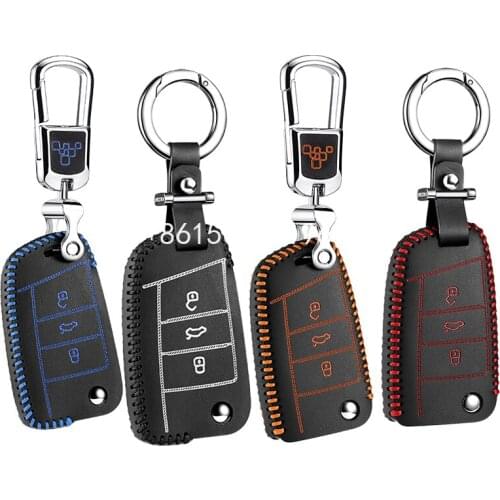 For VOLKSWAGEN passat 2018 3 button fold type Car Key bag case wallet holder key cover