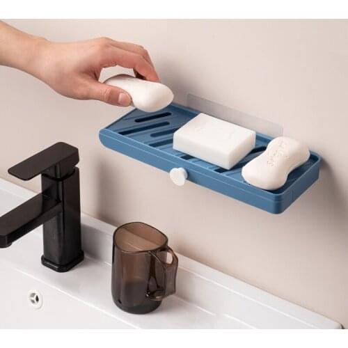 Soap Storage Rack Organizer Bathroom Storage Shelves & Racks Wall Mounted Double Soap Dish Drain Holder Accessories