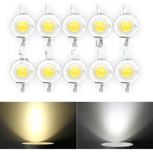 100Pcs/lot Full Watt 1W High Power LED lamp 110-120LM LEDs Bulb light Emitting Diodes SMD Chip White for 3W -18W Spotlight