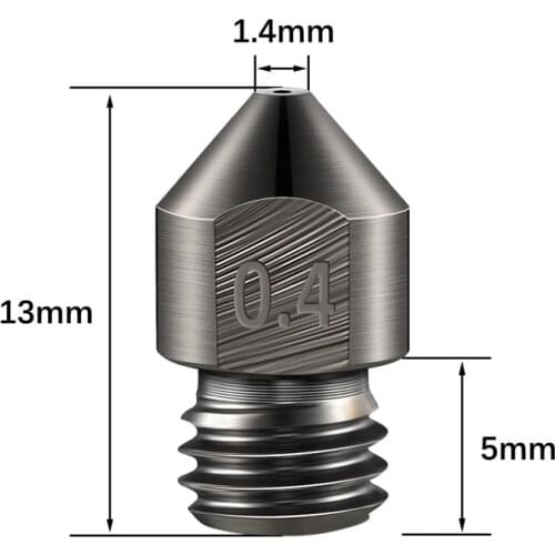 5PCS High Quality Hardened Steel Nozzle High temperature 1.75mm MK8 Extruder J head Hotend Parts For Ender3