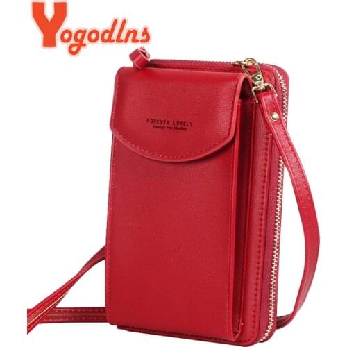 Yogodlns Fashion Cellphone Shoulder Bag Women PU Leather Crossbody Bag 2021 New Handbag Card Holder Messenger Bag Flap Wallet