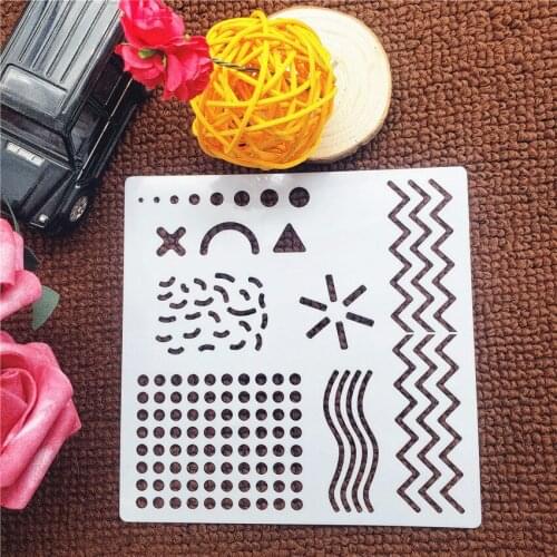 13x14cm Dot lines Scrapbook Stencils Spray Plastic Mold Shield DIY Cake Hollow Embellishment Printing Lace Ruler Valentine