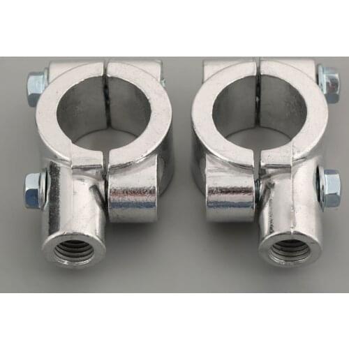 2Pc 10MM Thread Motorcycle 7/8" Handlebar Rear View Mirror Mount Holder Clamp Adapter Bracket For Handle Bar Bicycle ATV Scooter