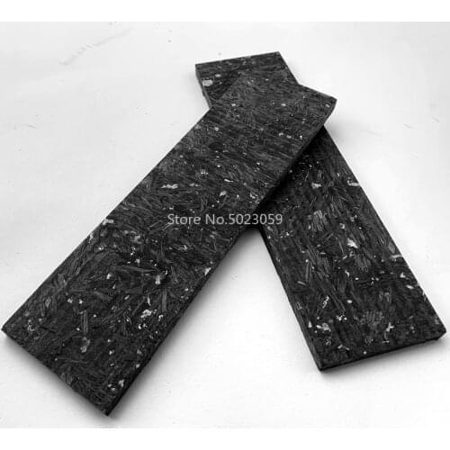 2Pcs Silver Foil Powder Compression Patch Plate for DIY Knife Handle Material CF Carbon Fiber Black Marble with Resin 135X40X4mm