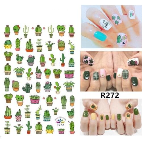 4 Sheet Water Nail Stickers Black Abstract Face Leaves Cartoon Animal Butterfly Designs Sliders for DIY Nail Decals Autumn