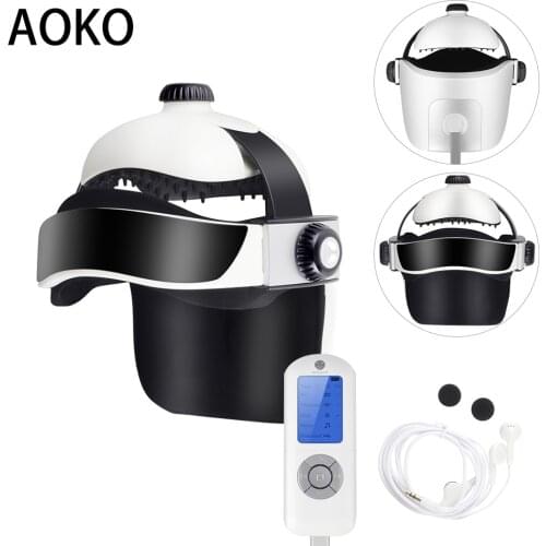 AOKO Electric Air Pressure Head Massager Helmet Vibration Massage Acupuncture Relieve Fatigue Music Relaxation Eye Massager