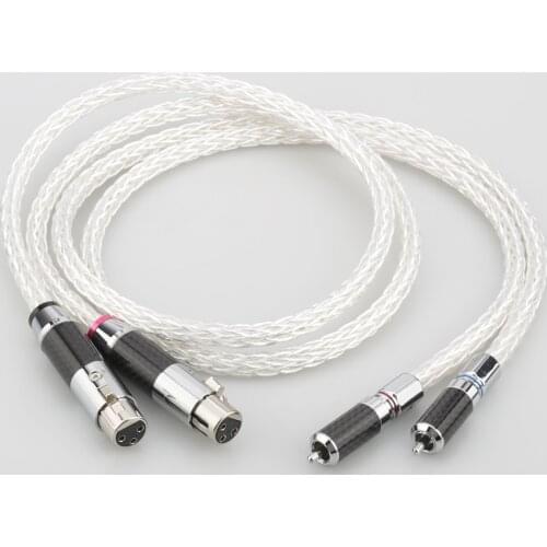 New 8AG Signature OCC Silver Plated RCA Male To XLR Female Plug Audio Cable XLR (female) To RCA (male) Audio Cable