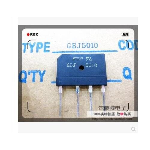 Free shipping new GBJ5010 50A 1000V bridge rectifier. DIP-4 10pcs/lot