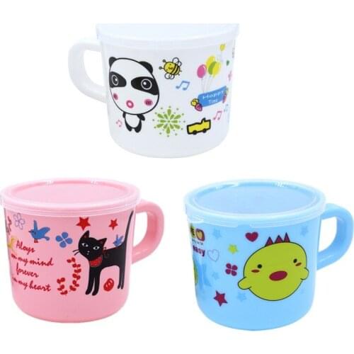Safety PP Plastic 150ml Colourful Cartoon Animal Bear Panda Cat Baby Kids Feeding Milk Water Tea Cup Random Pattern