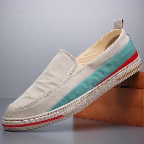 Brand Men Mixed Colors canvas Shoes Casual Fashion Trendy Flats lazy driver loafers Shoes for Men Drop Shipping A31-75