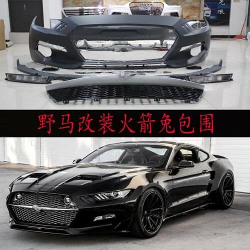 Crazy2021 Fit For 15-16 Ford Mustang Modified Rocket Rabbit Rocket Front Bumper Front Lip Rear Bumper Rear Lip Large Surround