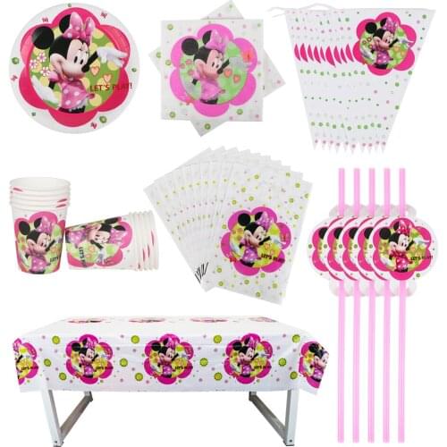 Disney Cartoon Theme 71Pcs Party Birthday Decorations Banner Straw Bag Cup Plate Napkin Tablecloth Supplies For 10 Kids