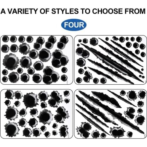 DIY Funny Car Stickers 3D Bullet Hole Car Styling Accessories Motorcycle Scratch Decal Cover Stickers 23*29cm Simulation decal