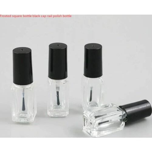 1/2/5/10pcs 5ml Empty Clear Glass Nail Polish Bottle With Lid Brush Paint Glue Containers Nail art Vials Square