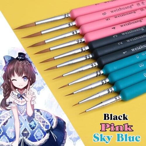 Gouache acrylic painting 11 piece type Hook line pen watercolor soft hair oil painting extra fine weasel hair Hand Painted brush