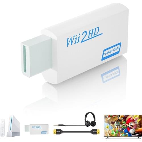 WII to HDMI-compatible Converter Wii 2 HDMI-compatible Converter 3.5mm Audio for PC HDTV Monitor Display Wii To HDMI Adapter
