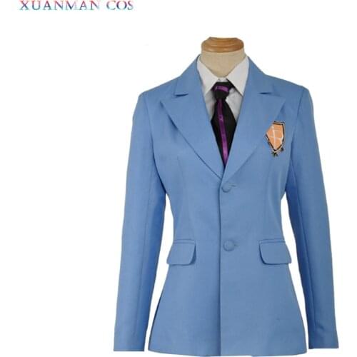 Ouran High School Host Club Adult Uniform Blazer And Tie Fujioka Haruhi Cosplay Costume Halloween Party